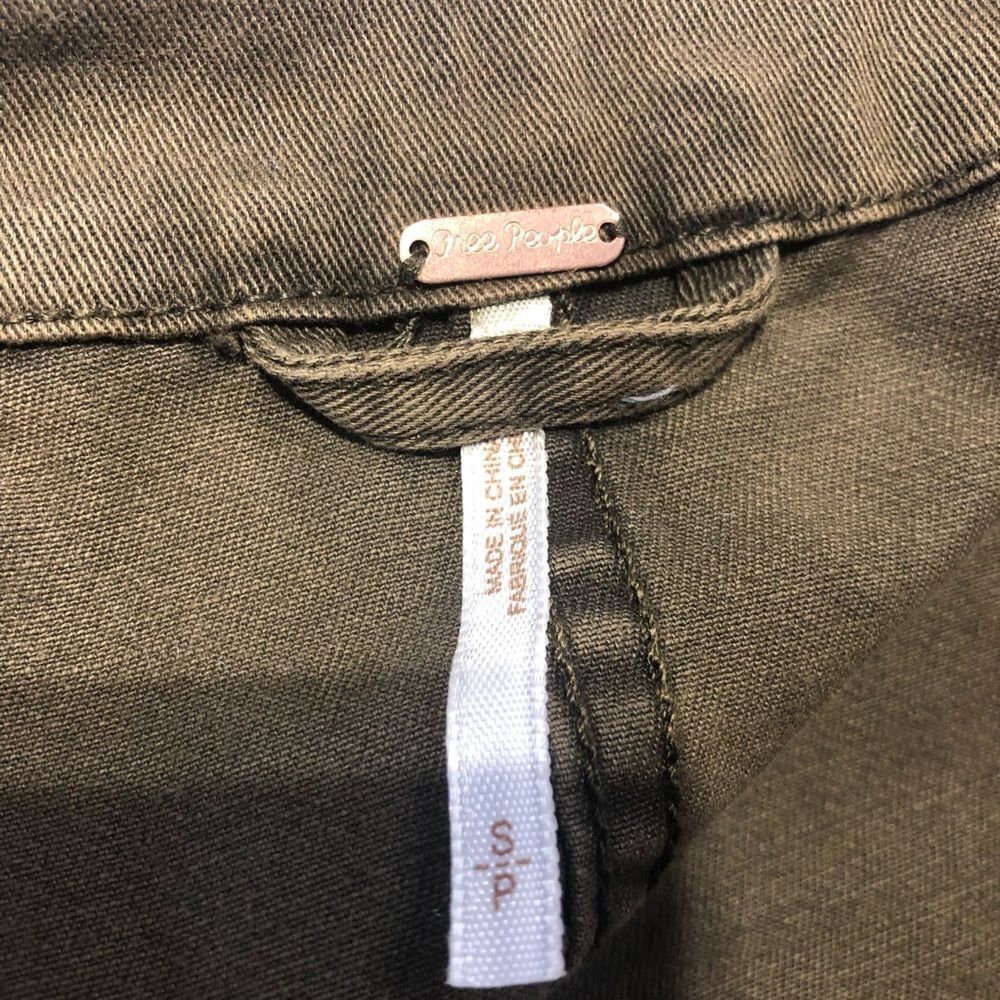 Free people green flared hem military jacket S - Picture 7 of 8